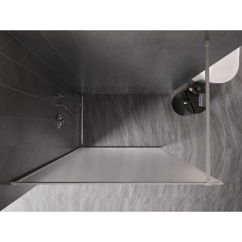 Mexen Kioto-XF sprchová stěna Walk-in s rámem 90 x 202 cm, námraza 10 mm, kartáčovaný nikl - 800-090-104-97-30-X