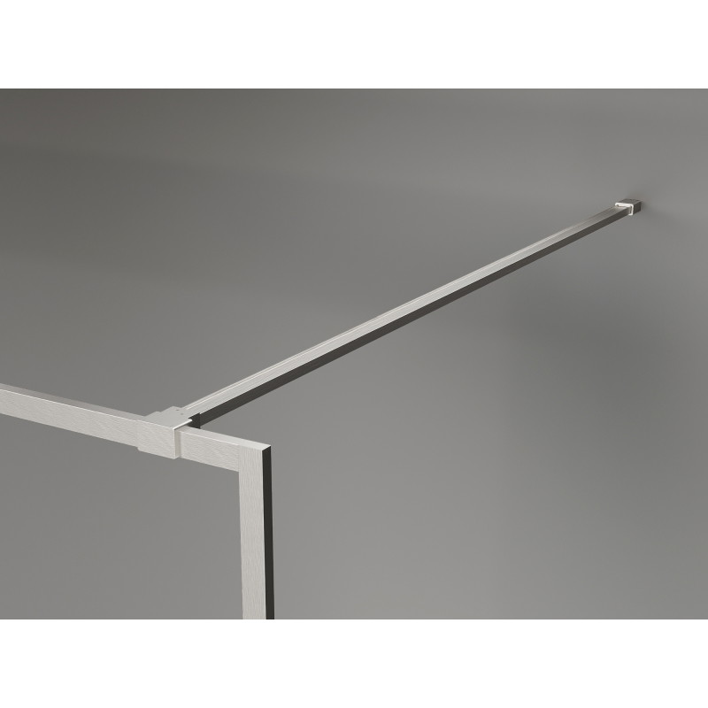 Mexen Kioto-XF sprchová stěna Walk-in s rámem 90 x 202 cm, námraza 10 mm, kartáčovaný nikl - 800-090-104-97-30-X
