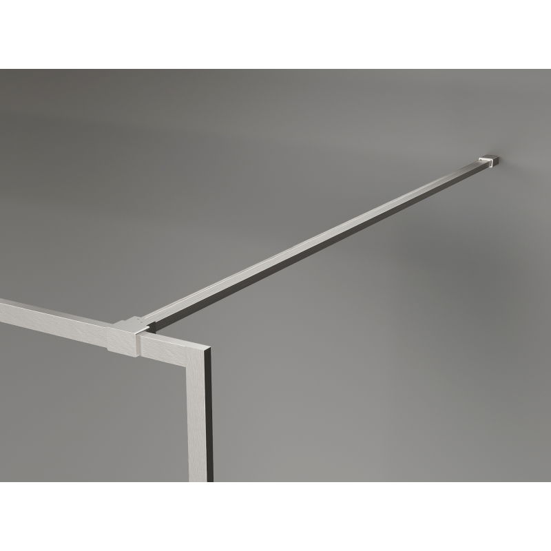 Mexen Kioto-XF sprchová stěna Walk-in s rámem 130 x 202 cm, matné sklo 10 mm, kartáčovaný nikl - 800-130-104-97-30-X