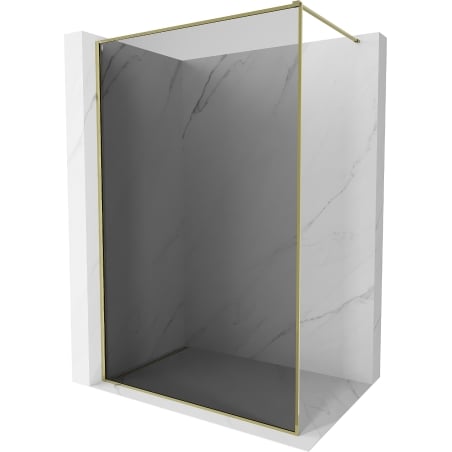 Mexen Kioto-XF sprchová stěna Walk-in s rámem 130 x 202 cm, grafit 10 mm, zlatá - 800-130-104-50-40-X