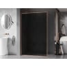 Mexen Kioto-XF Walk-in sprchová stěna s rámem 90 x 202 cm, grafit 10 mm, kartáčovaná měď - 800-090-104-65-40-X