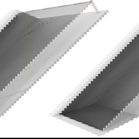 Mexen Kioto-XF sprchová stěna Walk-in s rámem 120 x 202 cm, grafit 10 mm, kartáčovaný nikl - 800-120-104-97-40-X