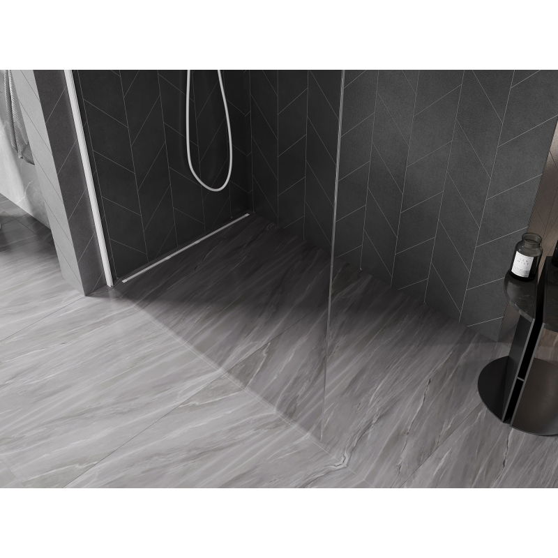 Mexen Kioto-X L sprchová stěna Walk-in 70 x 200 cm, transparentní 10 mm, bílá - 800-070-107-20-00-X