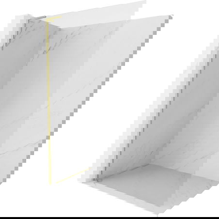 Mexen Kioto-X L sprchový kout Walk-in 80 x 200 cm, transparentní 10 mm, zlatá kartáčovaná - 800-080-107-55-00-X