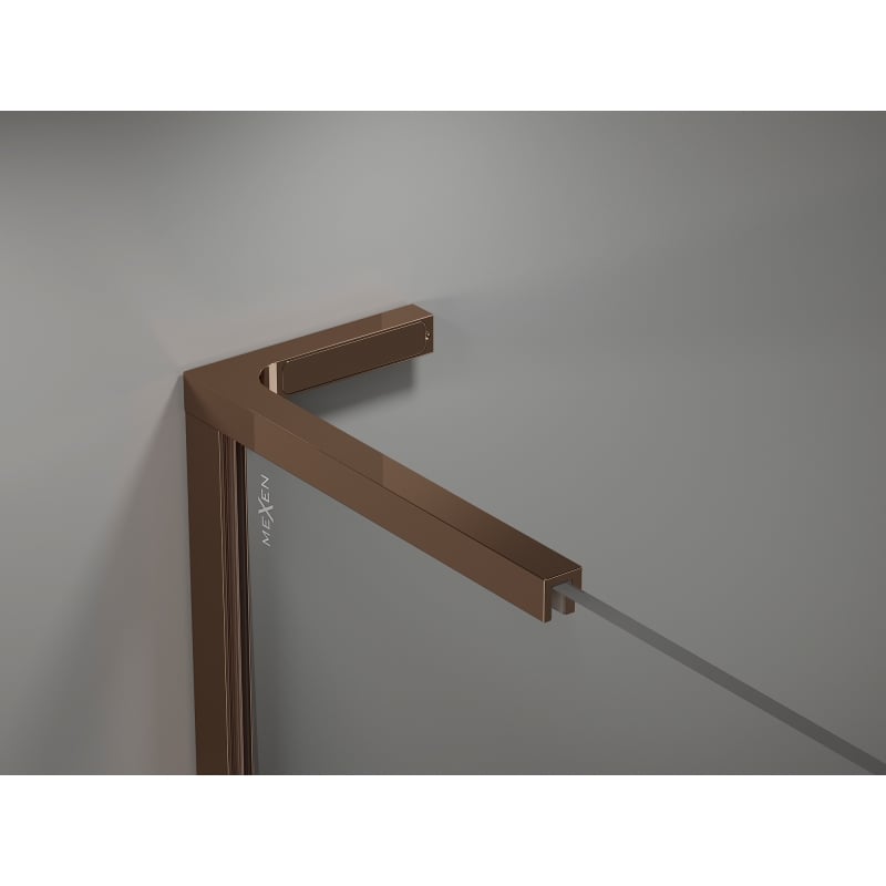 Mexen Kioto-X L sprchová stěna Walk-in 70 x 200 cm, transparentní 10 mm, růžové zlato - 800-070-107-60-00-X