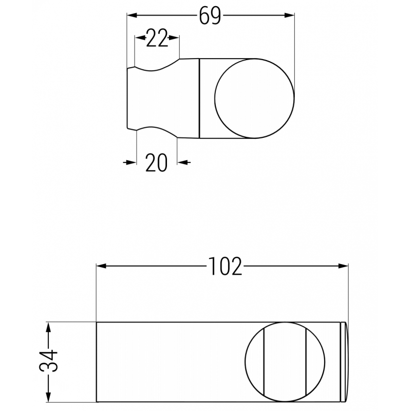 Mexen držák do sprchy, chrom - 79356-00