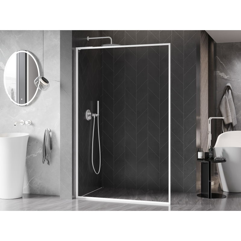 Mexen Kioto-XF L sprchová stěna Walk-in s rámem 70 x 202 cm, transparentní 10 mm, bílá - 800-070-174-20-00-XF