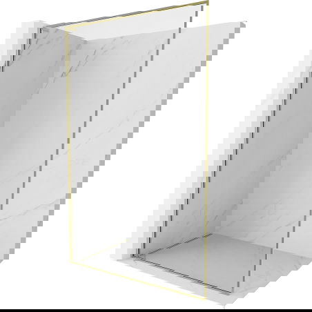 Mexen Kioto-XF L sprchová stěna Walk-in s rámem 110 x 202 cm, transparentní 10 mm, zlatá - 800-110-174-50-00-XF