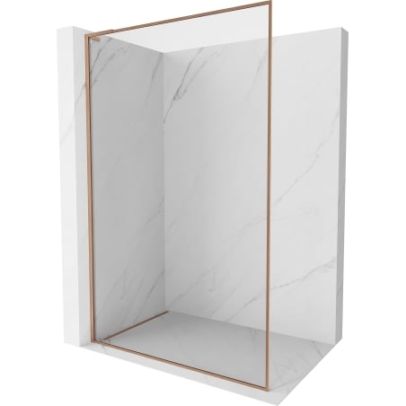 Mexen Kioto-XF L sprchová stěna Walk-in s rámem 100 x 202 cm, transparentní 10 mm, kartáčovaná měď - 800-100-174-65-00-XF