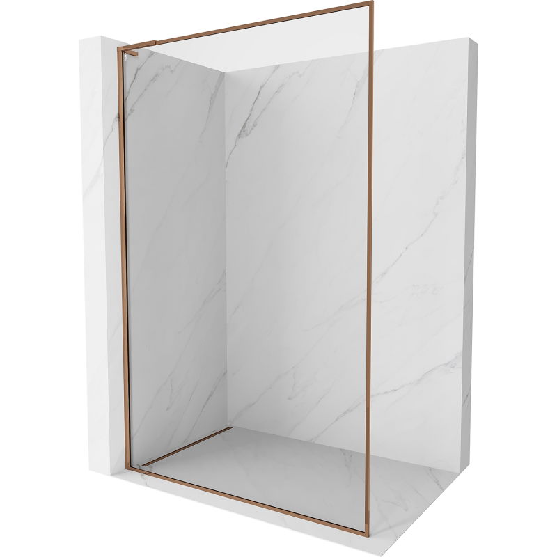 Mexen Kioto-F L Walk-in sprchová stěna s rámem 70 x 202 cm, transparentní 8 mm, růžové zlato - 800-070-174-60-00