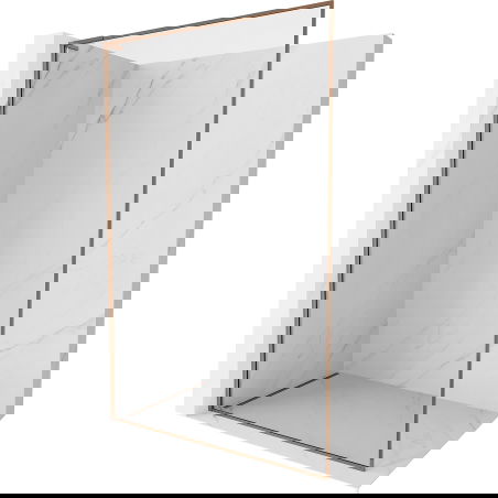 Mexen Kioto-F L Walk-in sprchová stěna s rámem 70 x 202 cm, transparentní 8 mm, růžové zlato - 800-070-174-60-00