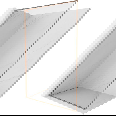 Mexen Kioto-F L sprchová stěna Walk-in s rámem 70 x 202 cm, transparentní 8 mm, kartáčovaná měď - 800-070-174-65-00