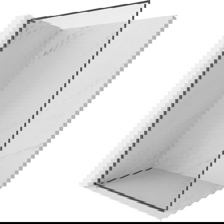 Mexen Kioto-F L sprchová stěna Walk-in s rámem 100 x 202 cm, transparentní 8 mm, kartáčovaný šedý gun