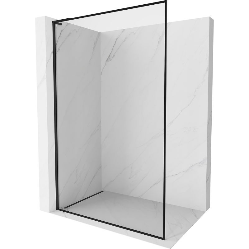 Mexen Kioto-F L sprchová stěna Walk-in s rámem 100 x 202 cm, transparentní 8 mm, černá - 800-100-174-70-00