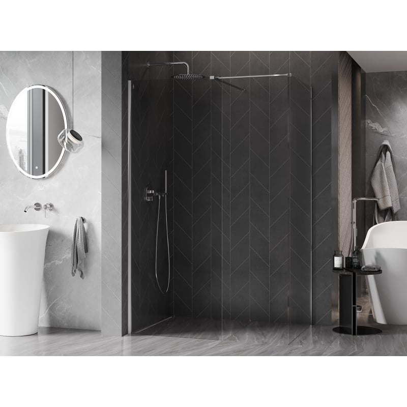 Mexen Kioto-X sprchová stěna Walk-in 90 x 90 cm, transparentní 10 mm, chrom - 800-090-202-01-00-090-X