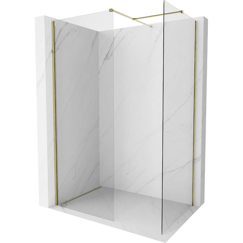 Mexen Kioto-X sprchová stěna Walk-in 90 x 80 cm, transparentní 10 mm, zlatá - 800-090-202-50-00-080-X