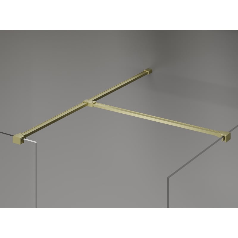 Mexen Kioto-X sprchová stěna Walk-in 110 x 90 cm, průhledná 10 mm, zlatá kartáčovaná - 800-110-202-55-00-090-X