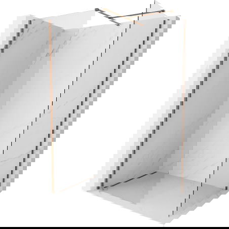 Mexen Kioto-X sprchová zástěna Walk-in 120 x 100 cm, transparentní 10 mm, růžové zlato - 800-120-202-60-00-100-X