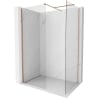 Mexen Kioto-X sprchová stěna Walk-in 90 x 80 cm, průhledná 10 mm, kartáčovaná měď - 800-090-202-65-00-080-X
