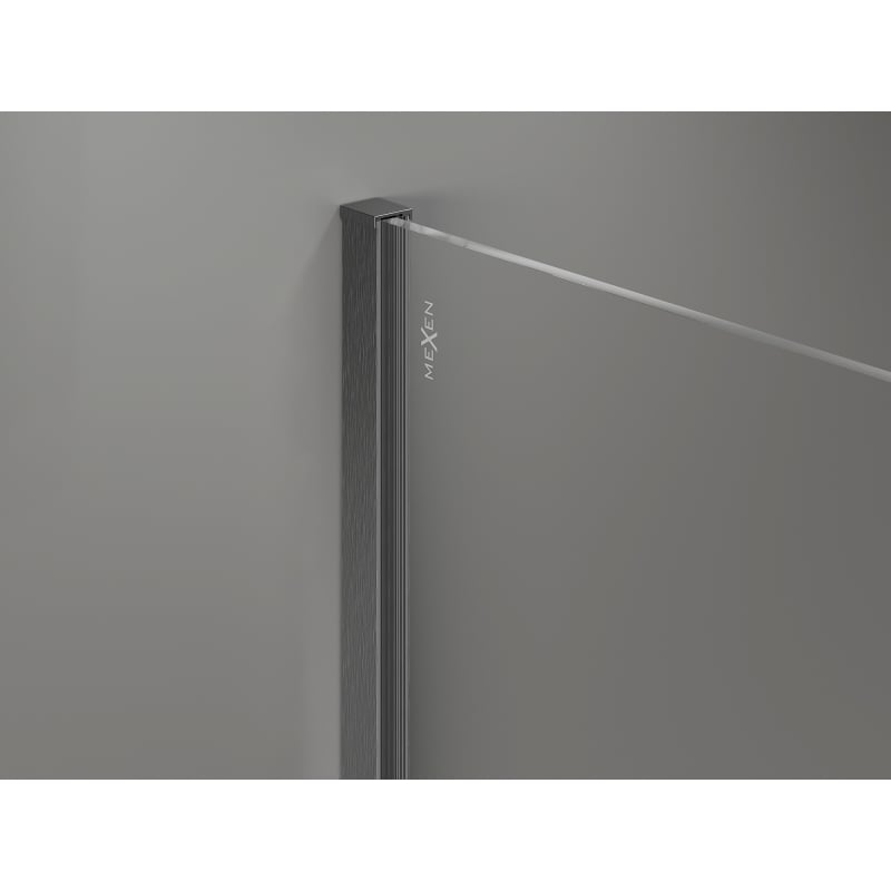 Mexen Kioto-X sprchová stěna Walk-in 100 x 80 cm, transparentní 10 mm, kartáčovaný zbraňově šedý - 800-100-202-66-00-080-X