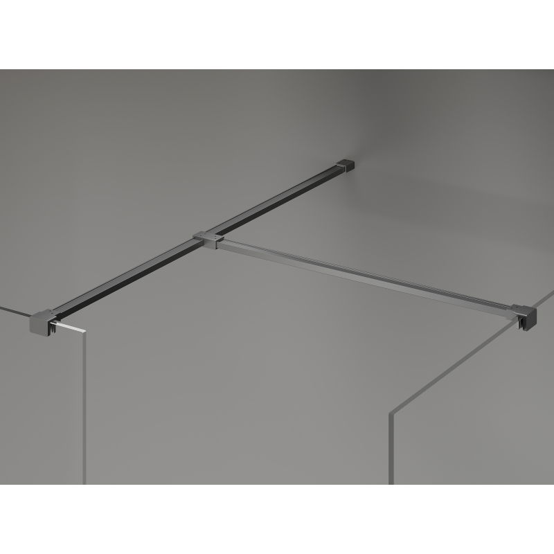 Mexen Kioto-X sprchová zástěna Walk-in 80 x 80 cm, transparentní 10 mm, gun metal - 800-080-202-95-00-080-X