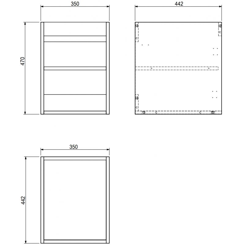 Mexen Box-A korpus skříňky pod umyvadlo 35 cm, dub - 91AX1-0350-470-1-81