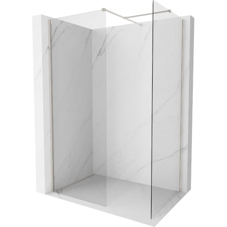 Mexen Kioto-X sprchová stěna Walk-in 90 x 70 cm, transparentní 10 mm, kartáčovaný nikl - 800-090-202-97-00-070-X