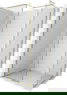 Mexen Kioto-XF sprchová stěna Walk-in s rámem 90 x 70 cm, transparentní 10 mm, zlatá - 800-090-202-04-50-070-XF