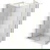 Mexen Kioto-XF sprchová stěna Walk-in s rámem 140 x 120 cm, transparentní 10 mm, zlatá - 800-140-202-04-50-120-XF