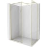 Mexen Kioto-XF sprchová stěna Walk-in s rámem 110x110 cm, transparentní 10 mm, zlato kartáčovaný - 800-110-202-04-55-110-XF
