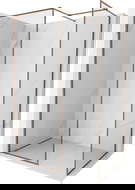 Mexen Kioto-XF sprchová stěna Walk-in s rámem 90 x 70 cm, transparentní 10 mm, růžové zlato - 800-090-202-04-60-070-XF