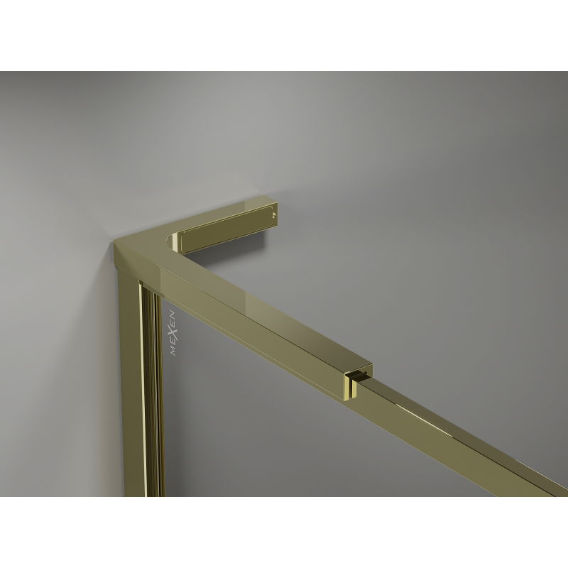 Mexen Kioto-F L sprchová stěna Walk-in s rámem 80 x 202 cm, transparentní 8 mm, zlatá - 800-080-174-50-00