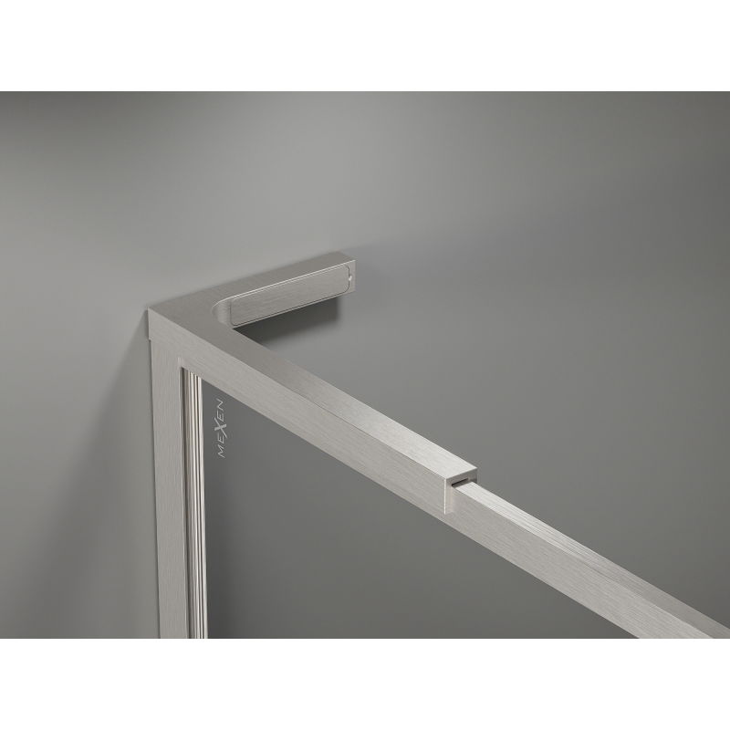 Mexen Kioto-F L Sprchová zástěna Walk-in s rámem 120 x 202 cm, transparent 8 mm, kartáčovaný nikl - 800-120-174-97-00