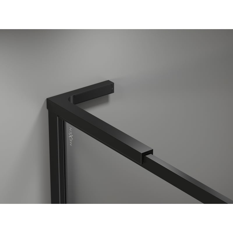 Mexen Kioto-XF L sprchová stěna Walk-in s rámem 110 x 202 cm, transparentní 10 mm, černá - 800-110-174-70-00-XF