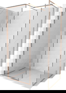 Mexen Kioto-XF sprchová stěna Walk-in s rámem 100 x 70 cm, transparentní 10 mm, kartáčovaná měď - 800-100-202-04-65-070-XF