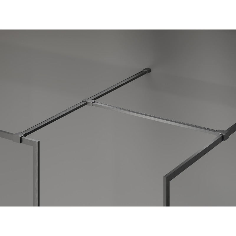 Mexen Kioto-XF sprchová stěna Walk-in s rámem 130x100 cm transparentní 10 mm šedá gun kartáčovaná