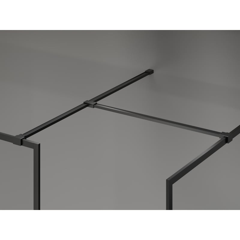 Mexen Kioto-XF sprchová stěna Walk-in s rámem 100 x 70 cm, transparentní 10 mm, černá - 800-100-202-04-70-070-XF