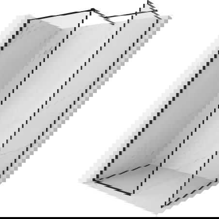 Mexen Kioto-XF sprchová stěna Walk-in s rámem 160 x 70 cm, transparent 10 mm, černá - 800-160-202-04-70-070-XF