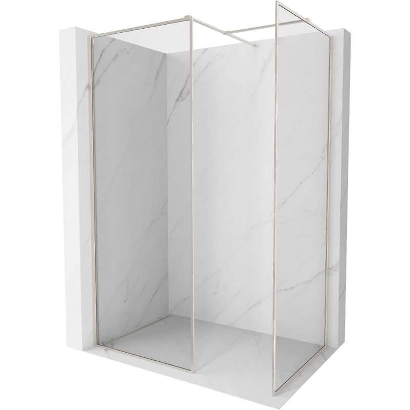 Mexen Kioto-XF sprchová stěna Walk-in s rámem 70 x 70 cm, transparentní 10 mm, kartáčovaný nikl - 800-070-202-04-97-070-XF