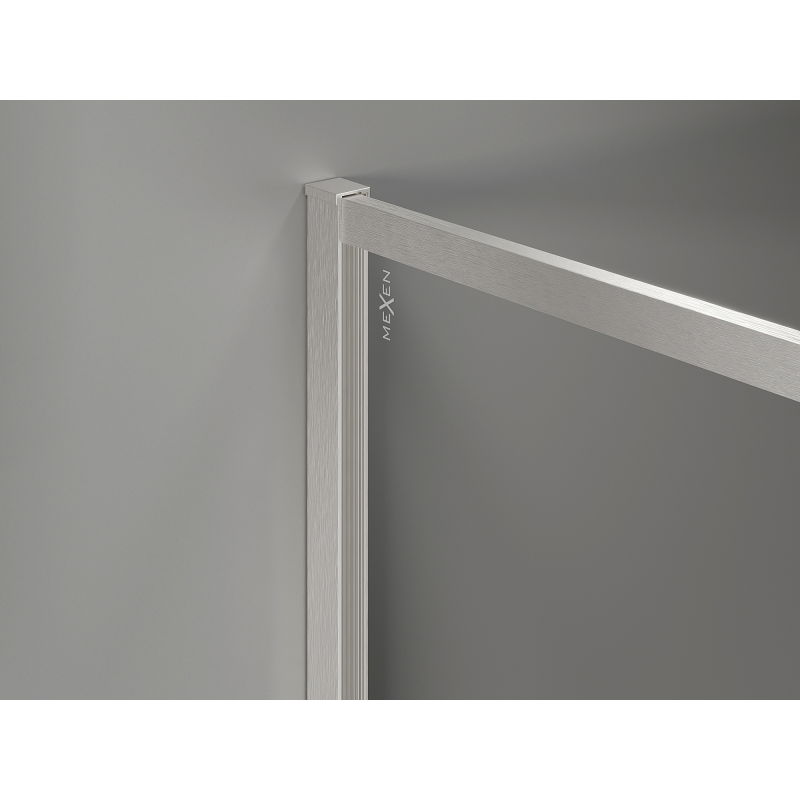 Mexen Kioto-XF sprchová stěna Walk-in s rámem 150x80 cm, transparentní 10 mm, kartáčovaný nikl - 800-150-202-04-97-080-XF
