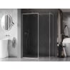 Mexen Kioto-XF sprchová stěna Walk-in s rámem 130x90 cm, transparentní 10 mm, kartáčovaný nikl - 800-130-202-04-97-090-XF