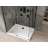 Mexen Omega posuvná sprchová kabina 120 x 90 cm, transparentní, černá + vanička Flat, bílá - 825-120-090-70-00-4010B