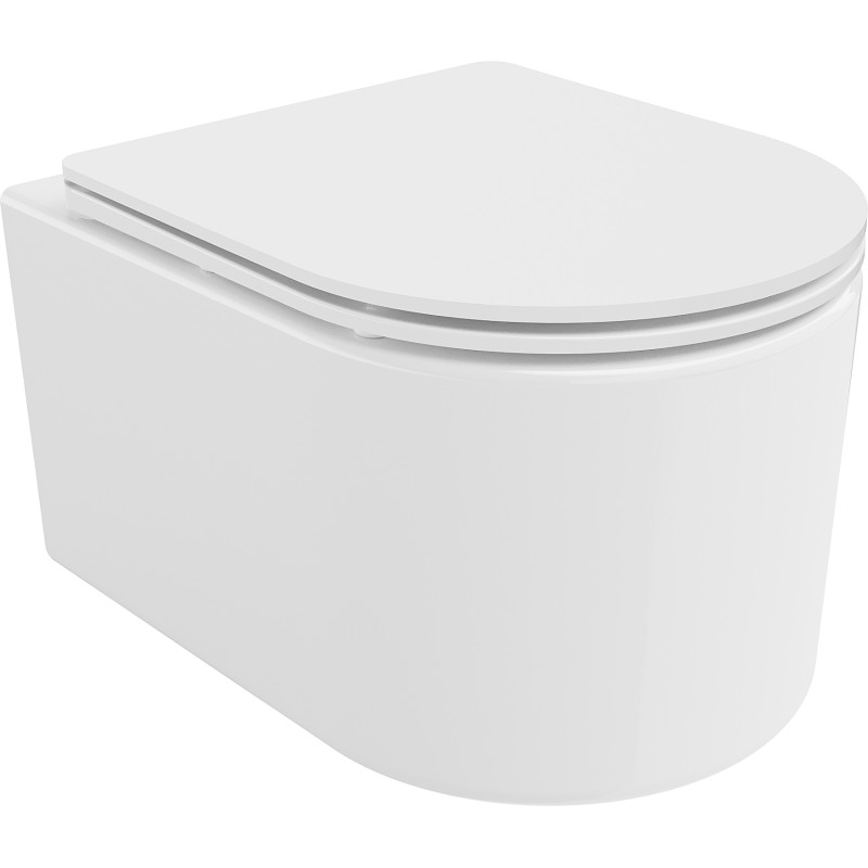 Mexen Sofia WC mísa Rimless s pomalu uzavíratelným slim sedátkem, duroplast, bílý lesk - 30540300
