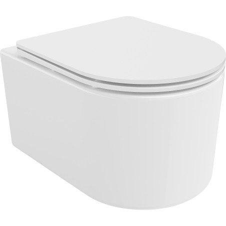 Mexen Sofia WC mísa Rimless s pomalu uzavíratelným slim sedátkem, duroplast, bílý lesk - 30540300