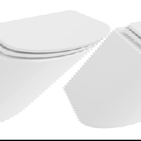 Mexen Sofia WC mísa Rimless s pomalu zavíratelným tenkým prkénkem, duroplast, bílý lesk - 30540300