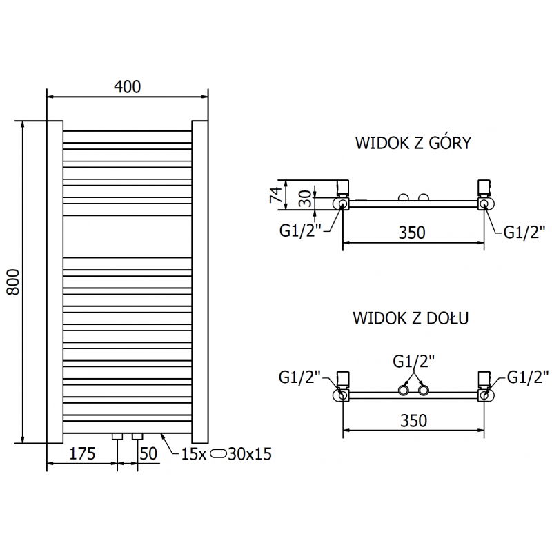 Mexen Hades elektrický radiátor 800 x 400 mm, 300 W, zlatý - W104-0800-400-2300-50