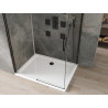 Mexen Omega posuvná sprchová kabina 130 x 90 cm, transparentní, černá + vanička Flat, bílá - 825-130-090-70-00-4010B