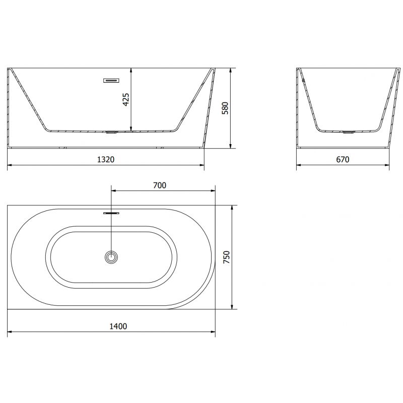Mexen Mia volně stojící rohová vana levá 140 x 75 cm, bílá, přepad chrom - 52691407500L-01
