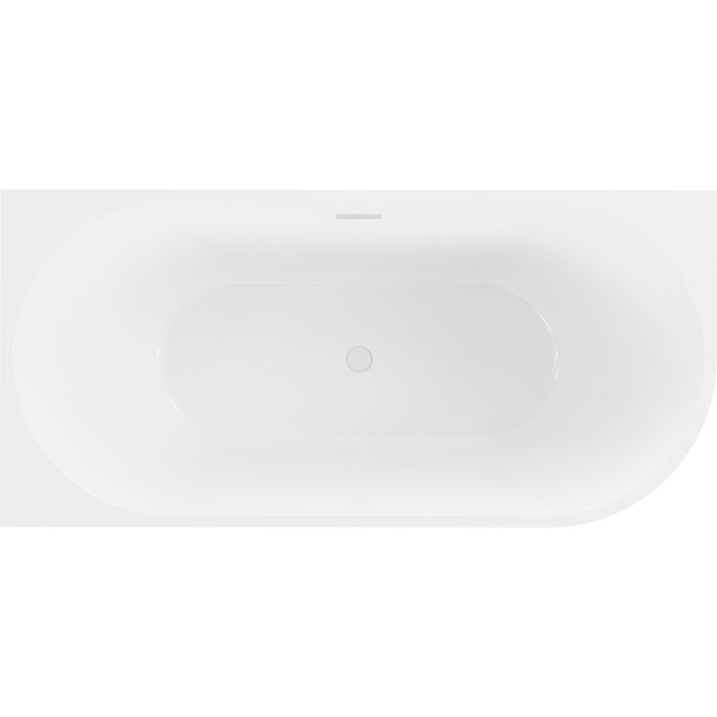 Mexen Mia volně stojící rohová vana levá 140 x 75 cm, bílá, bílý přepad - 52691407500L-20