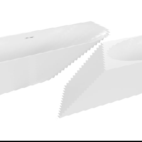 Mexen Mia volně stojící rohová vana levá 140 x 75 cm, bílá, bílý přepad - 52691407500L-20